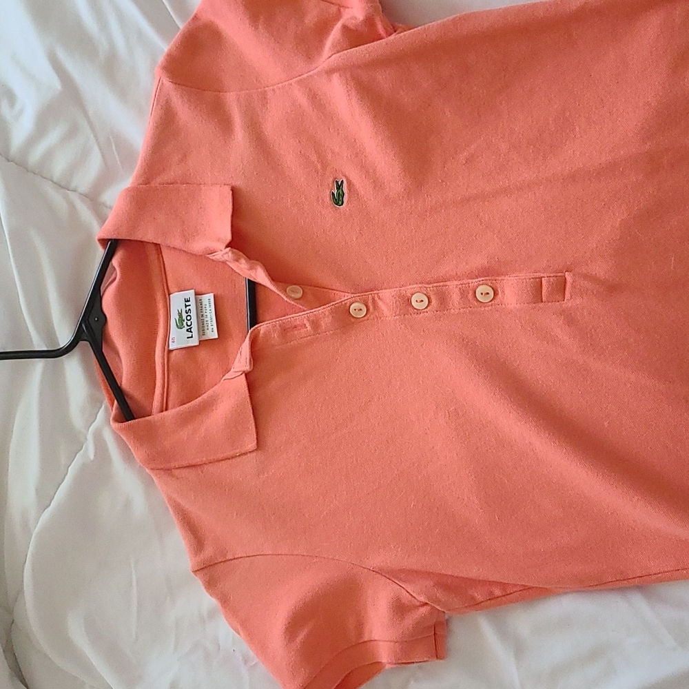 Lacoste orange polo short sleeve